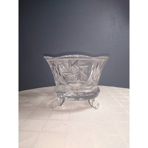Anna Hutte Bleikristall Lead Pinwheel Crystal Cut Crystal Footed Candy Dish